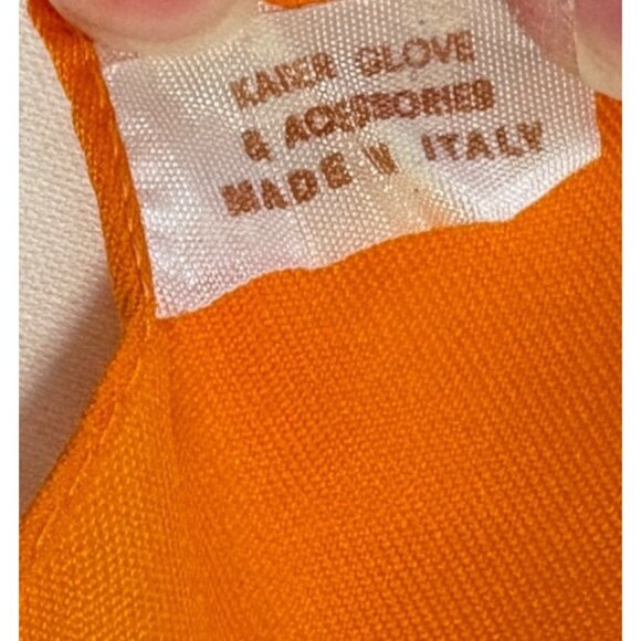 Vintage Floral Scarf Square Orange White Summer Spring Fun Flowers Italy - Picture 5 of 7